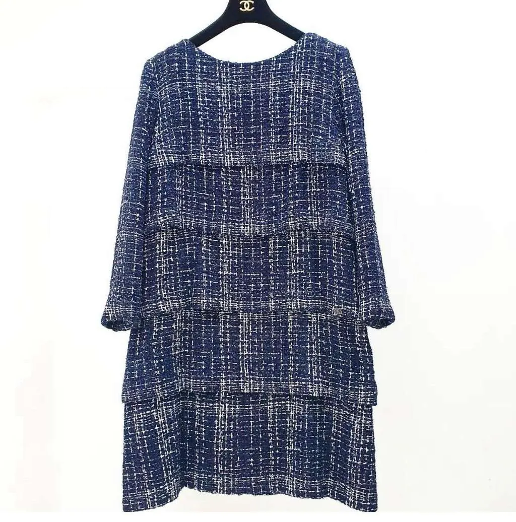 Chanel 7,2K$ Runway Dress Black Tweed Very good - Back View