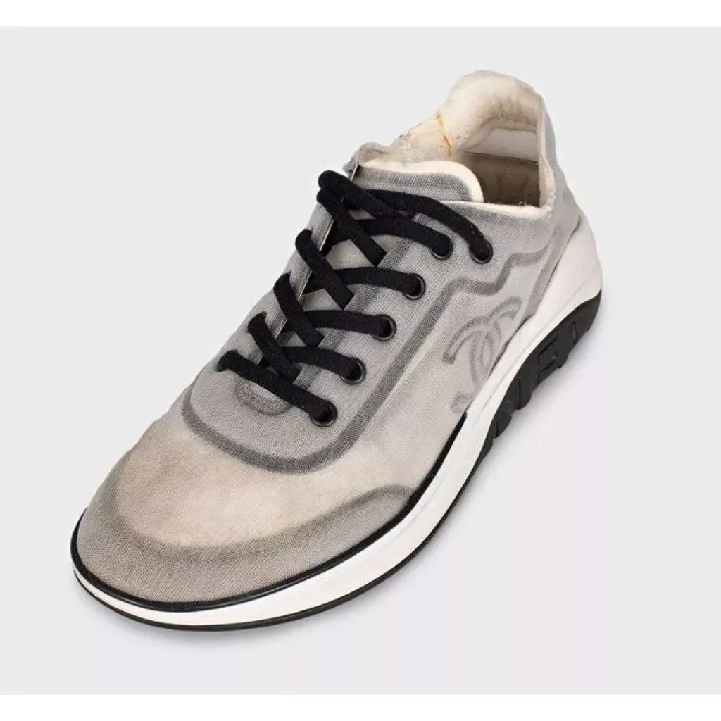 Chanel Mesh Sneakers Grey Lace Very good - Inside View