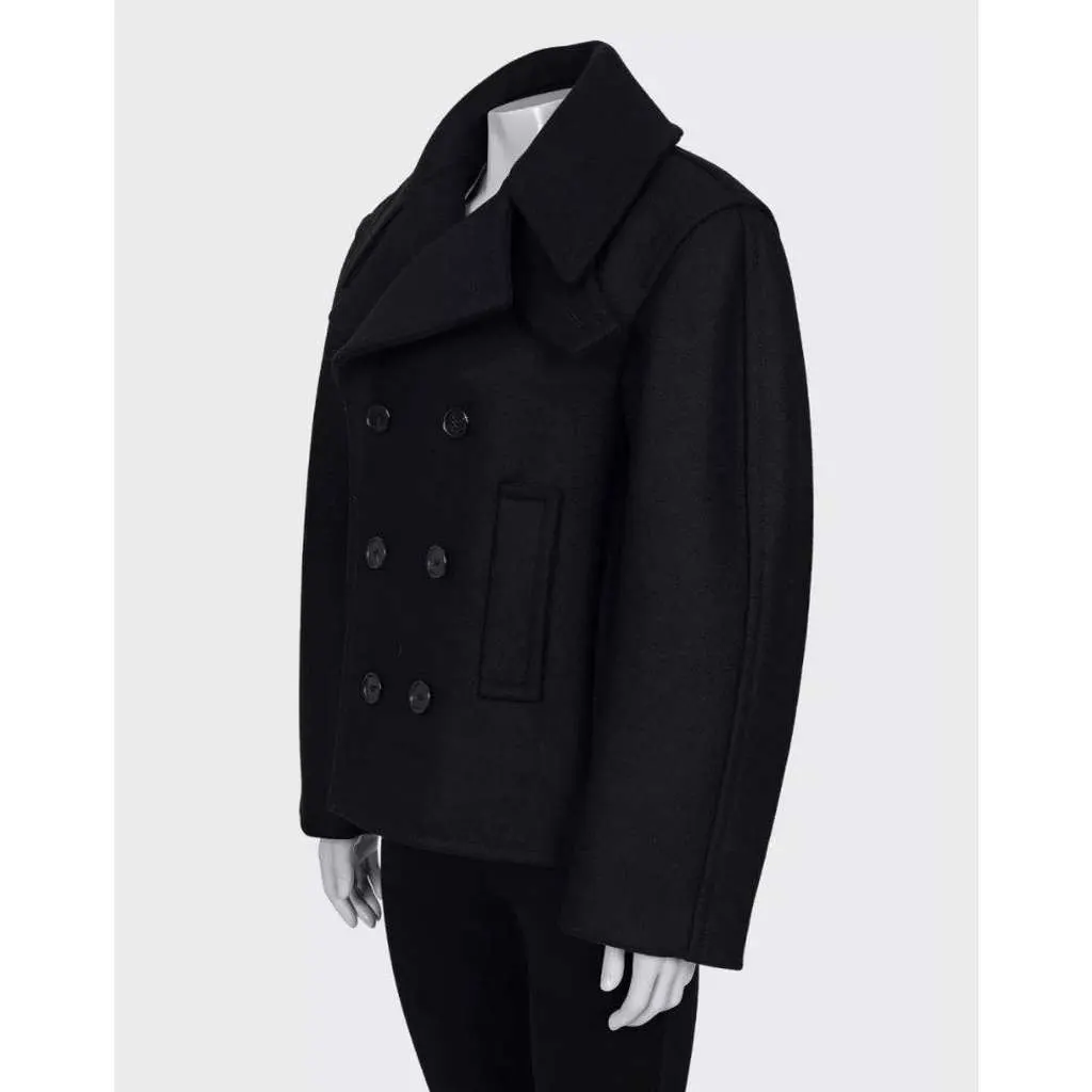 Saint Laurent Coat Lining Black Silk Very good - Back View