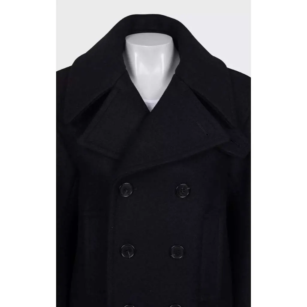 Saint Laurent Coat Lining Black Silk Very good - Model View