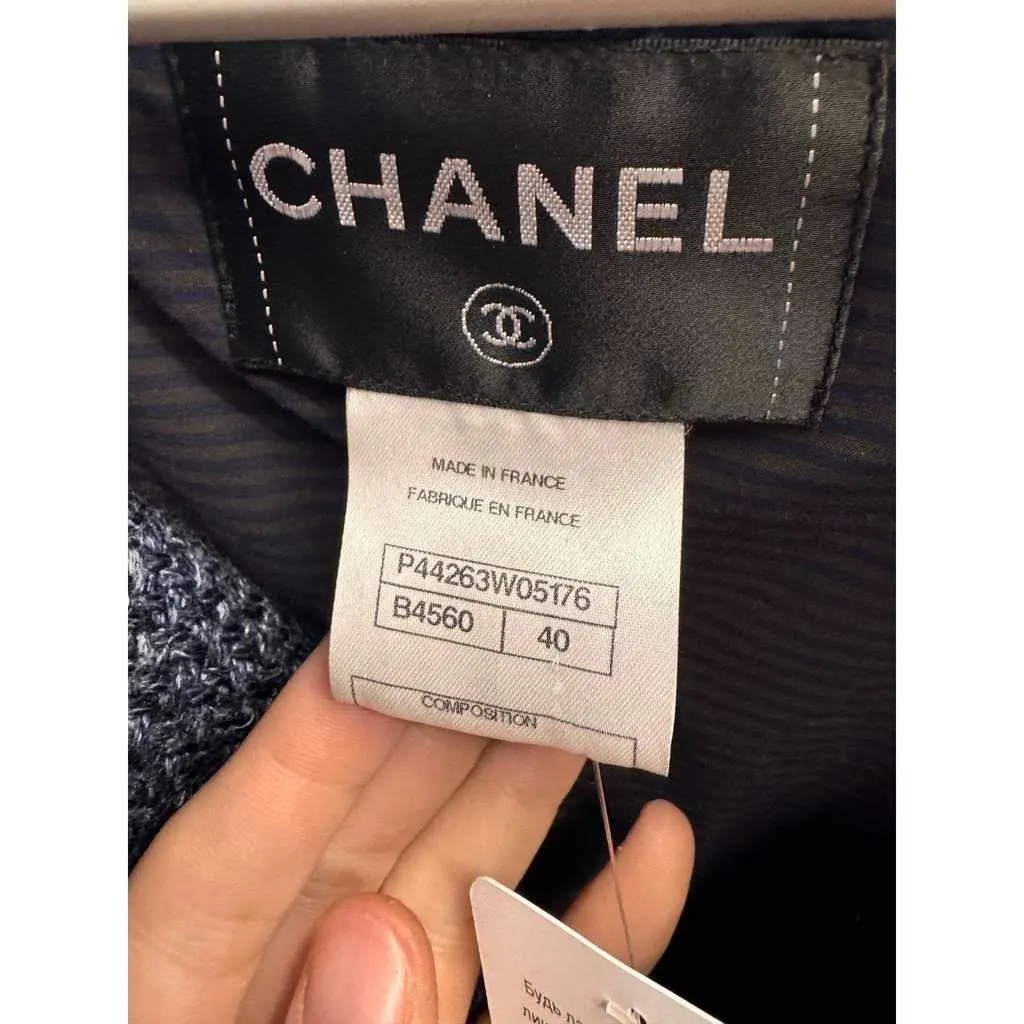Chanel Fall 2012 Collection Coat Blue Cotton Very good - Model View