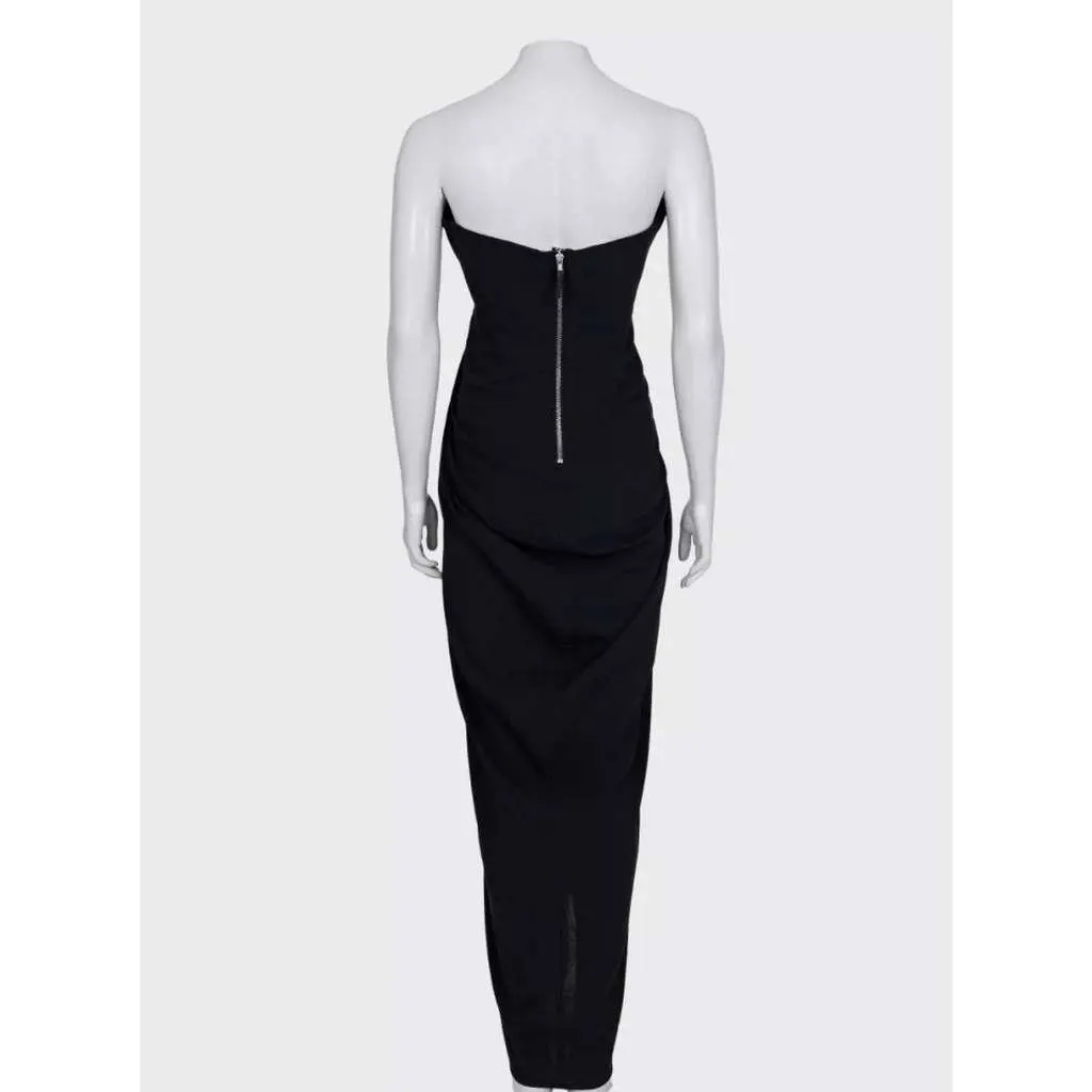 Rick Owens Open Shoulder Dress Black Cotton Very good - Inside View
