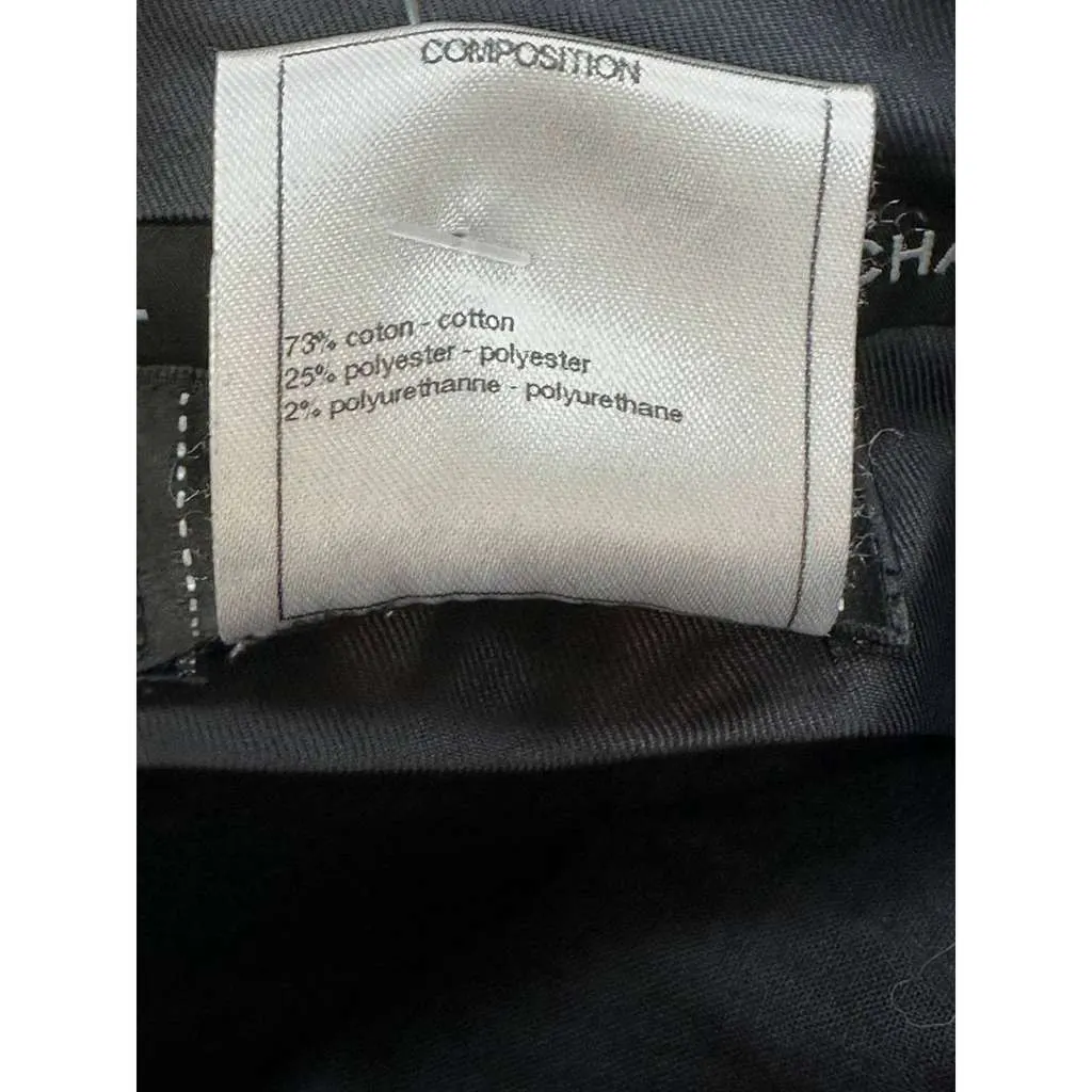 Chanel 2023 Striped Wide Leg Jeans Black Cotton Very good - Model View