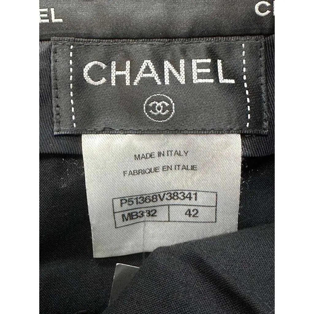 Chanel 2023 Striped Wide Leg Jeans Black Cotton Very good - Box View