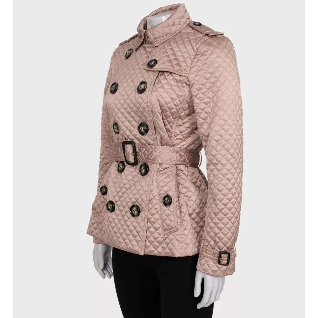 Burberry Quilted Belted Jacket Beige Cotton Very good - Back View