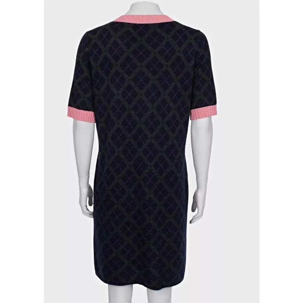 Chanel Paris Edimbourg Blend Knit Dress Black Wool Very good - Model View