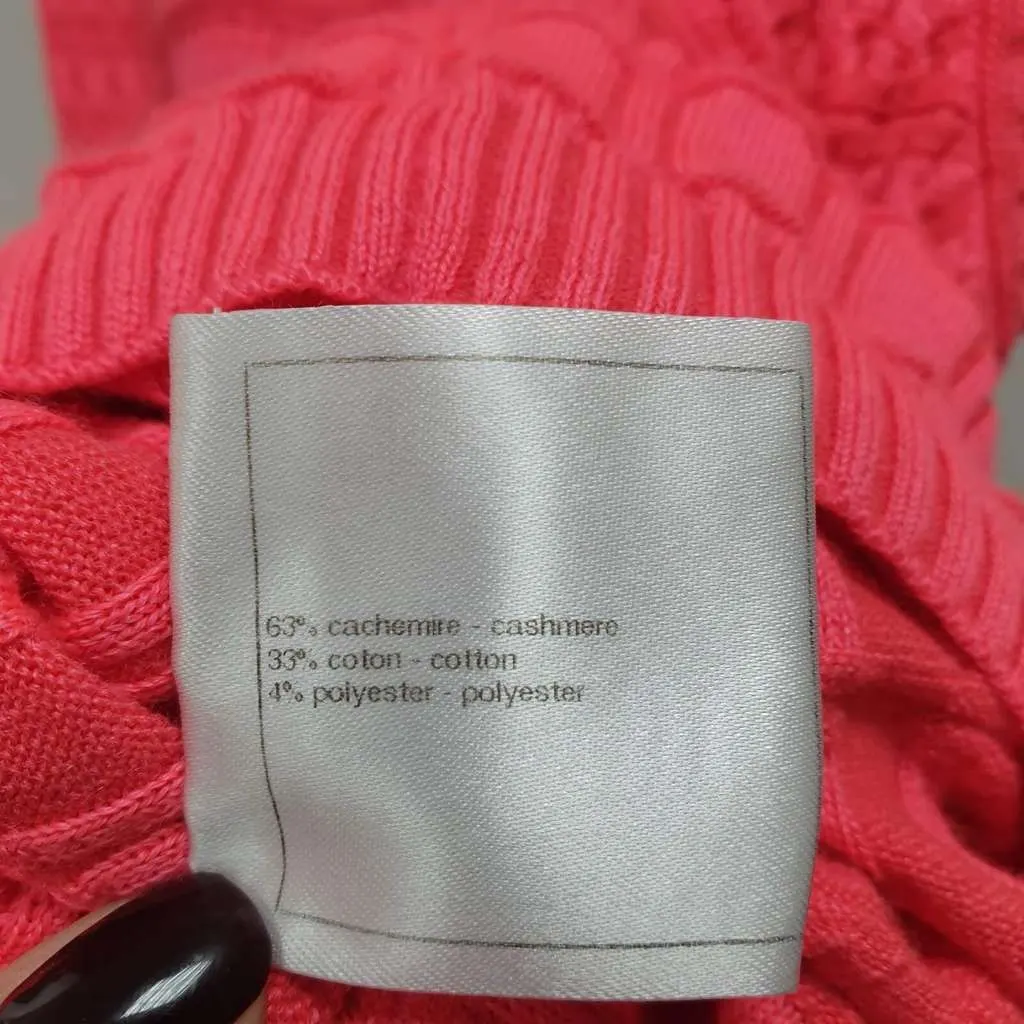 Chanel Textured Knit Dress Red Cotton Very good - Model View