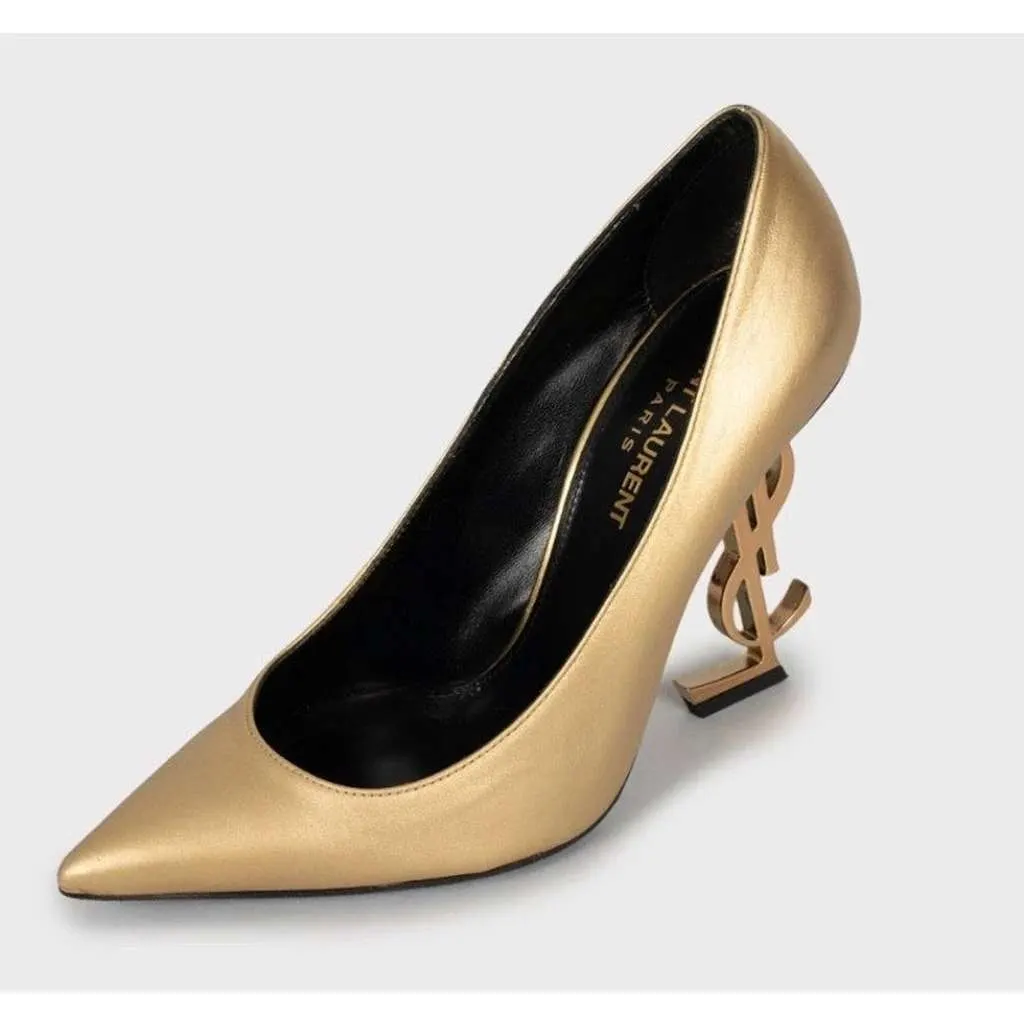 Saint Laurent Opyum Heels Gold Leather Very good - Inside View