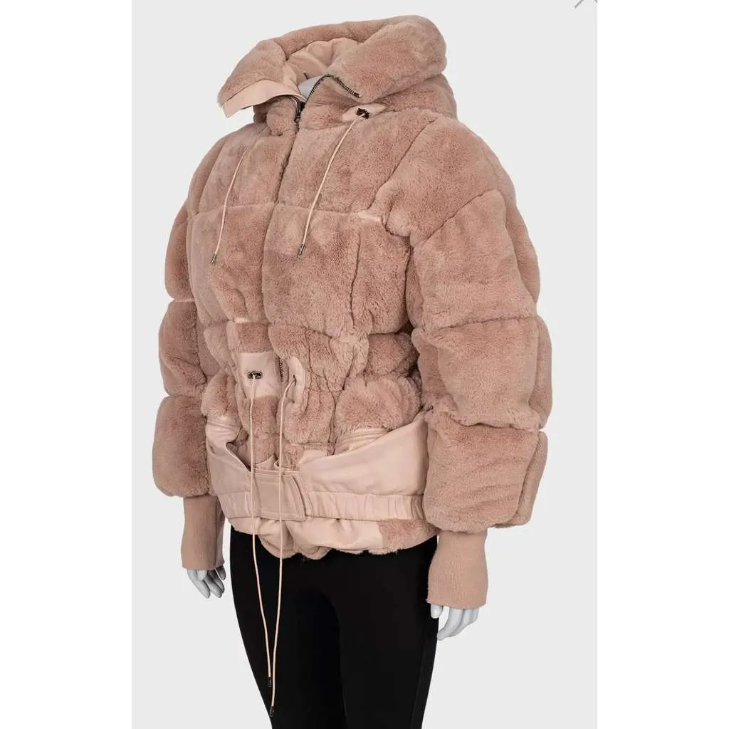 Tom Ford Faux Oversized Puffer Coat Pink Cotton Very good - Back View