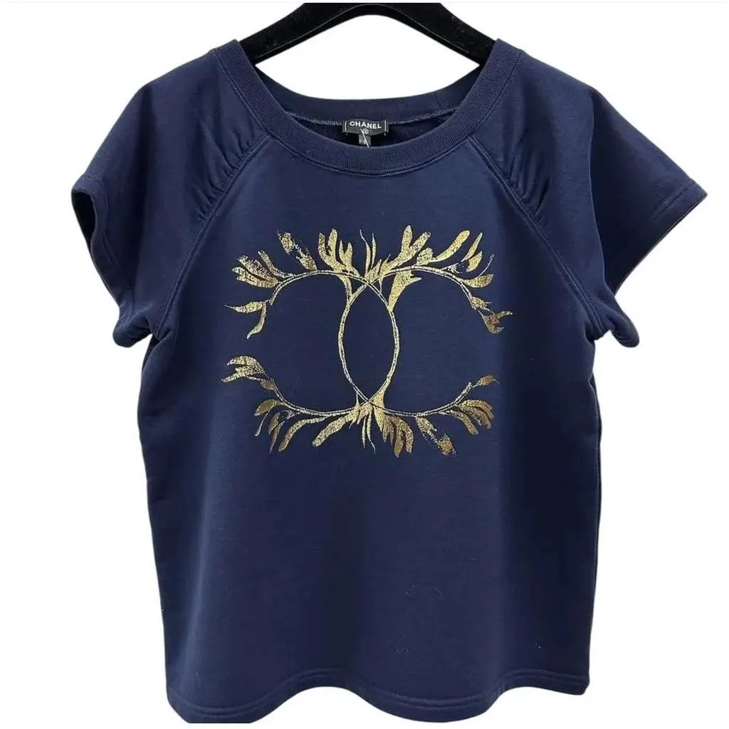 Chanel Grecian Goddess CC Print T Blue Cotton Very good - Back View