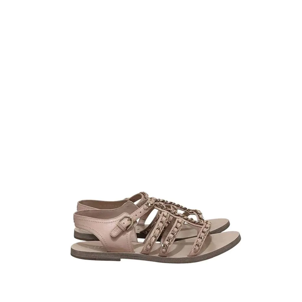 Chanel Gladiator Chain Sandals Beige Leather Very good - Inside View