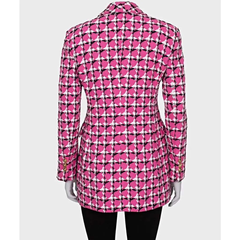 Versace Blend Fitted Buttons Jacket Pink Cotton Very good - Inside View