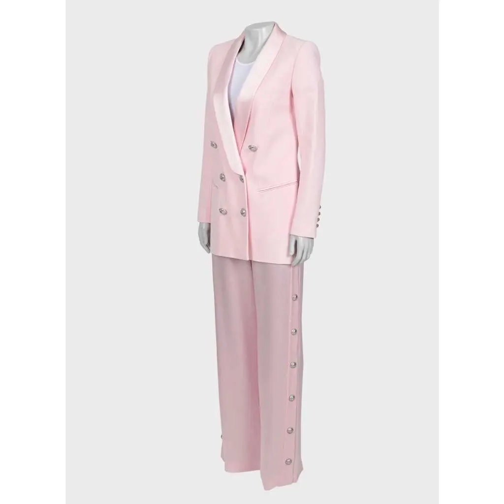 Balmain Viscose Blazer Trousers Suit Red Cotton Very good - Back View