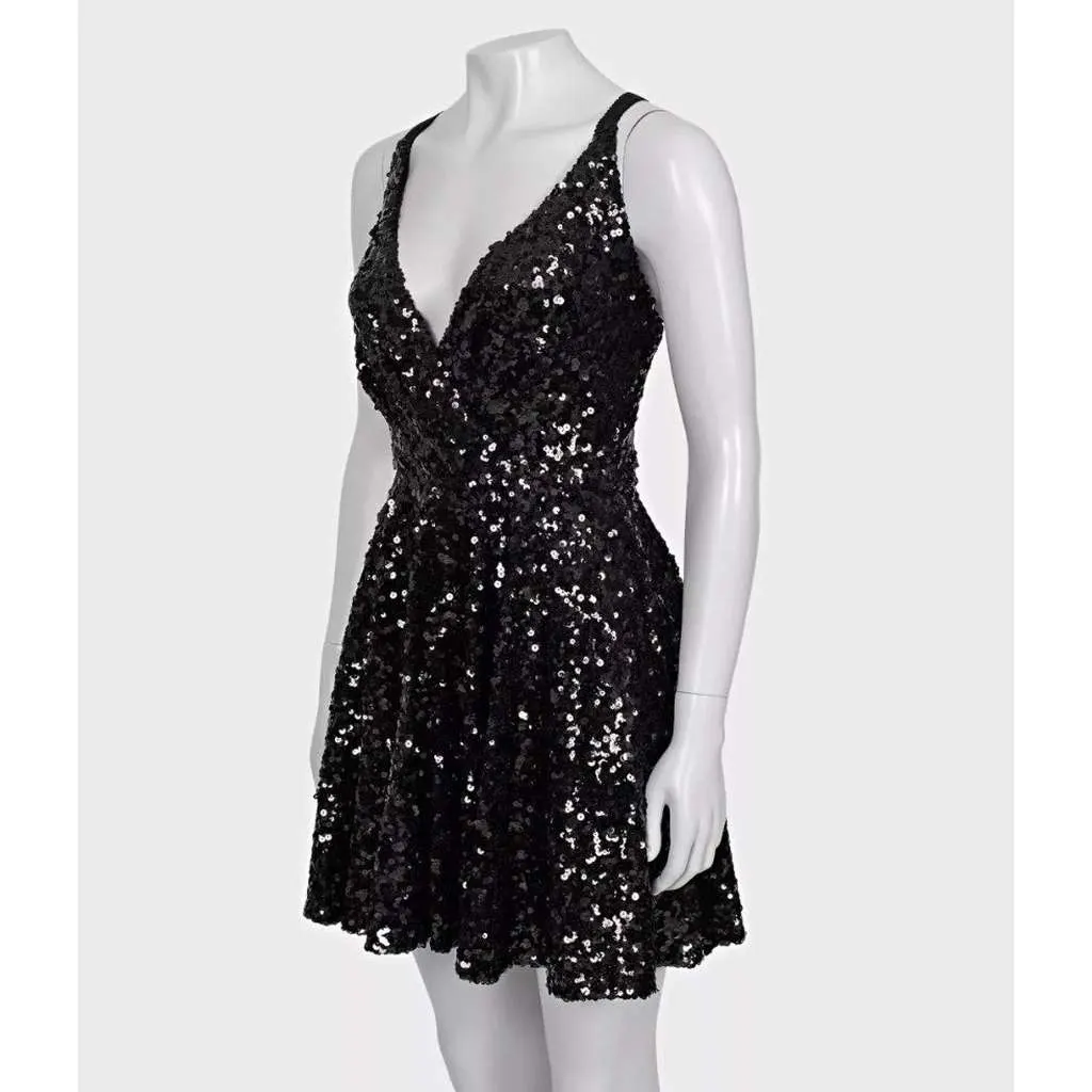 Dolce & Gabbana Sequin Party Dress Black Cotton Very good - Back View