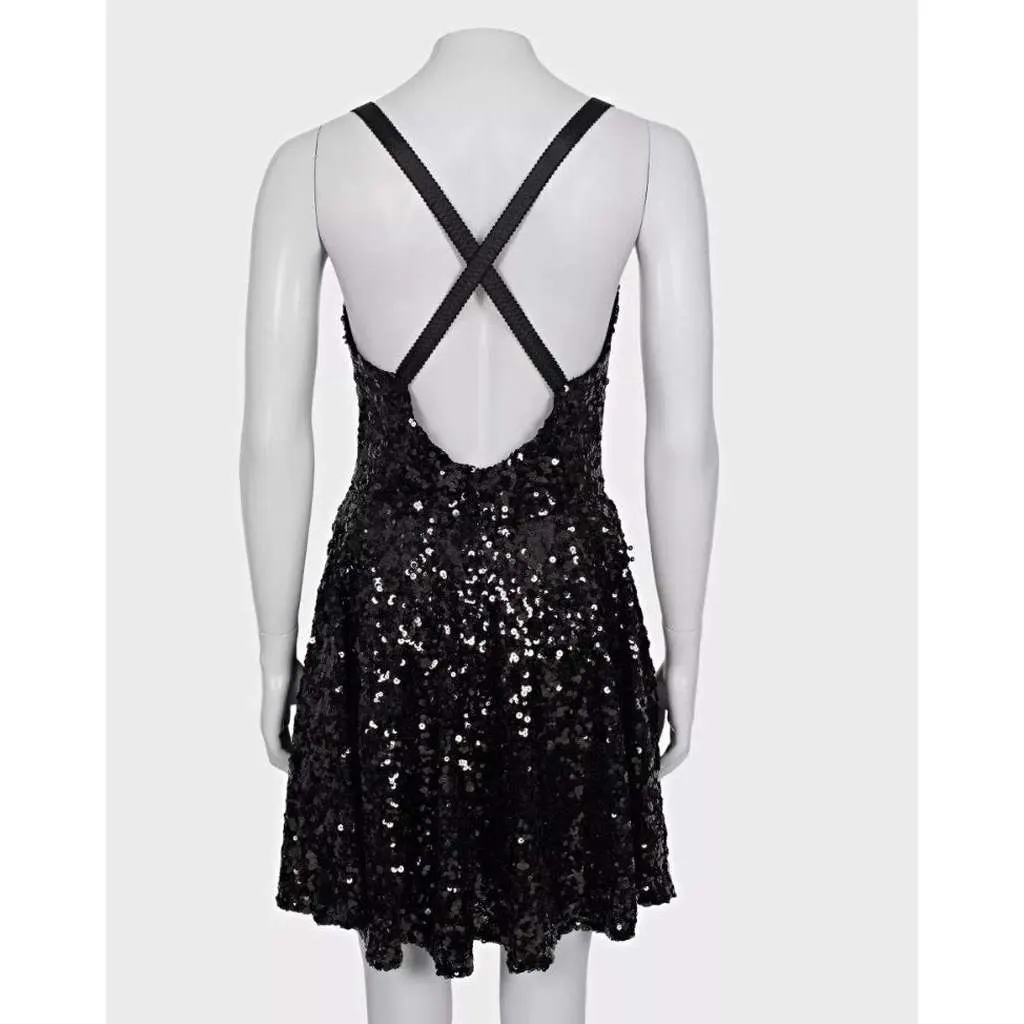 Dolce & Gabbana Sequin Party Dress Black Cotton Very good - Inside View