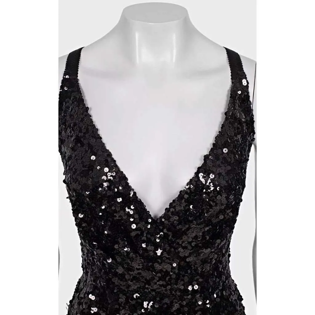 Dolce & Gabbana Sequin Party Dress Black Cotton Very good - Model View
