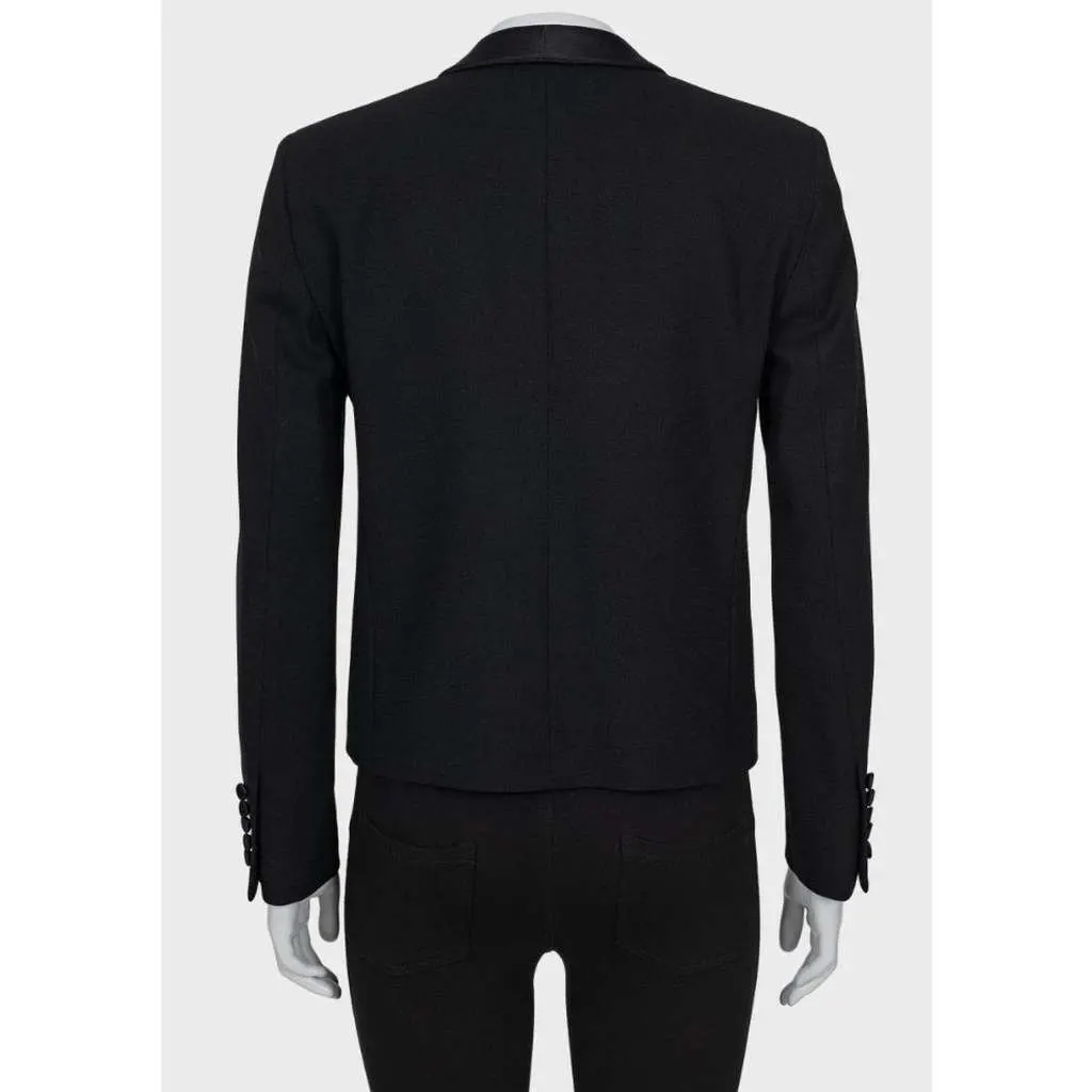 Saint Laurent Jacket with Lapels Black Silk Very good - Inside View