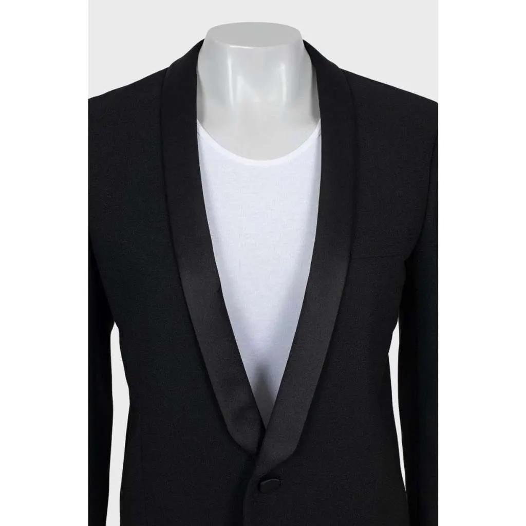 Saint Laurent Jacket with Lapels Black Silk Very good - Model View