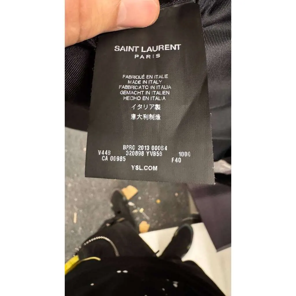 Saint Laurent Jacket with Lapels Black Silk Very good - Box View