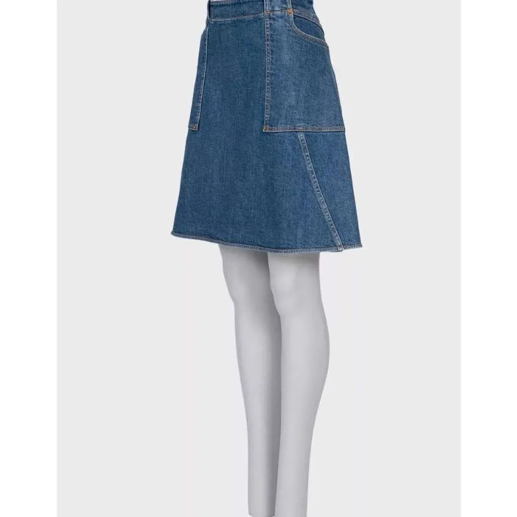 Louis Vuitton Skirt Blue Cotton Very good - Back View