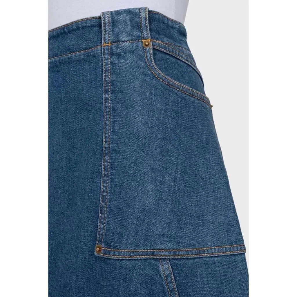 Louis Vuitton Skirt Blue Cotton Very good - Model View