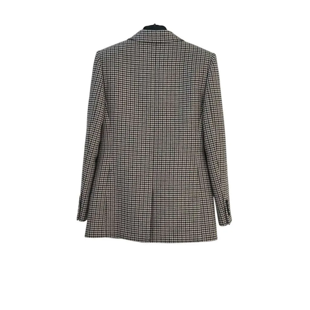 Saint Laurent Four Pocket Houndstooth Blazer Black Wool Very good - Back View