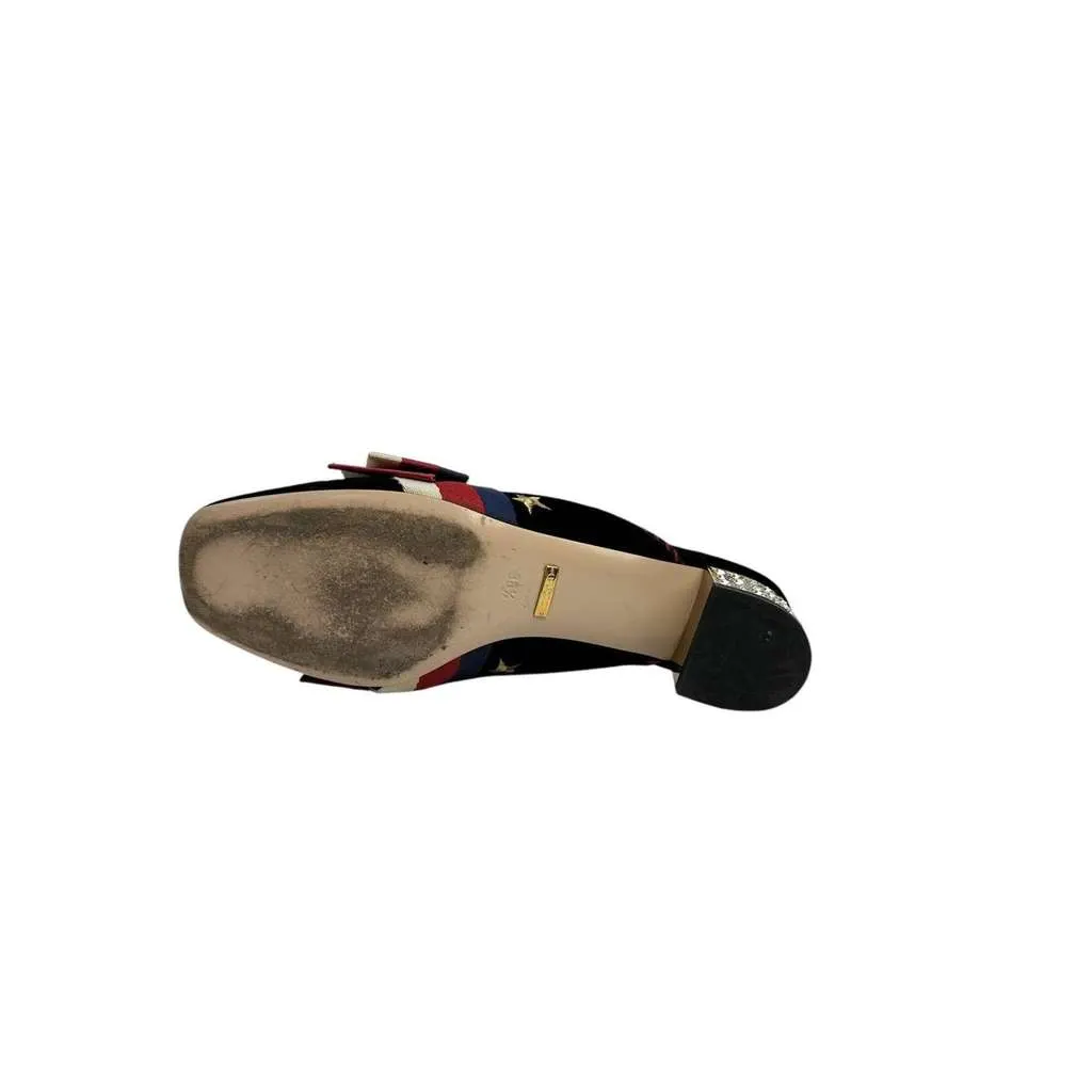 Gucci Emellished Bow Mules Black Velvet Very good - Box View