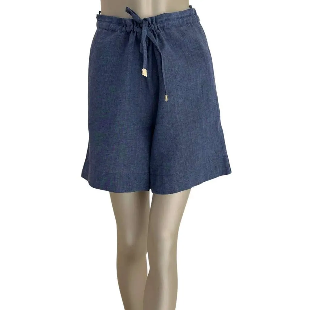 Loro Piana Shirt Shorts Set Blue Linen Very good - Inside View