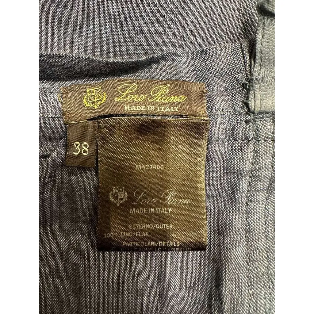 Loro Piana Shirt Shorts Set Blue Linen Very good - Box View