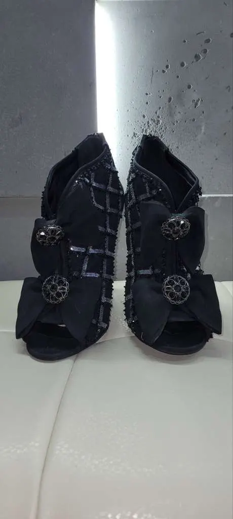 Chanel Open Boots Booties MultiColor Leather Very good - Back View