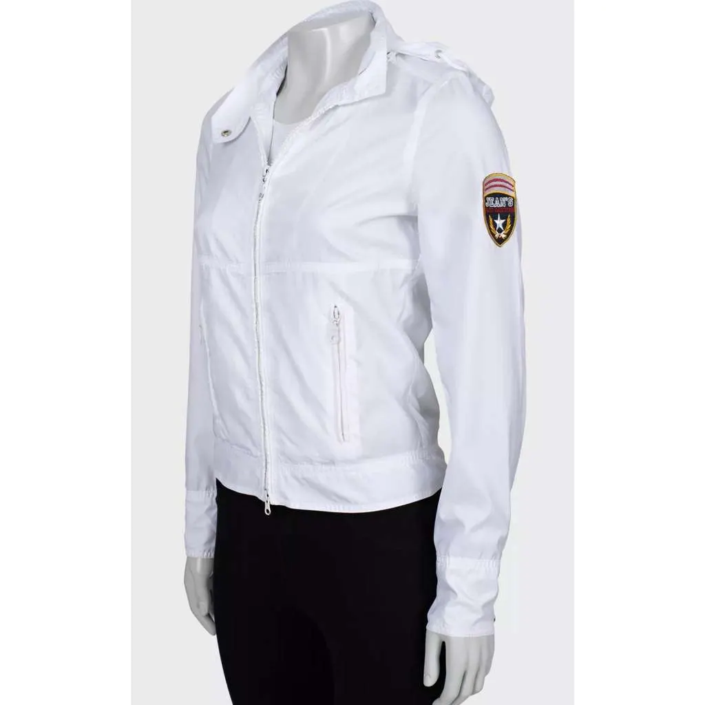 Jean Paul Gaultier Hooded Windbreaker Jacket White Cotton Good - Back View