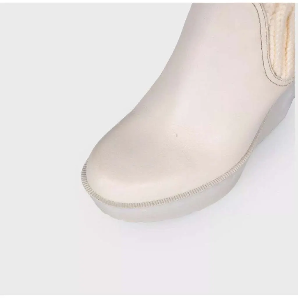 Gucci Fabric Buckle Wedge Sock Boots Beige Leather Very good - Box View