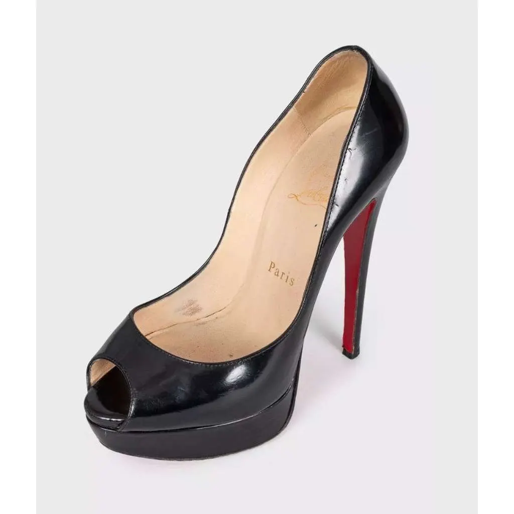 Christian Louboutin Lady Peep Pumps Black Leather Very good - Inside View