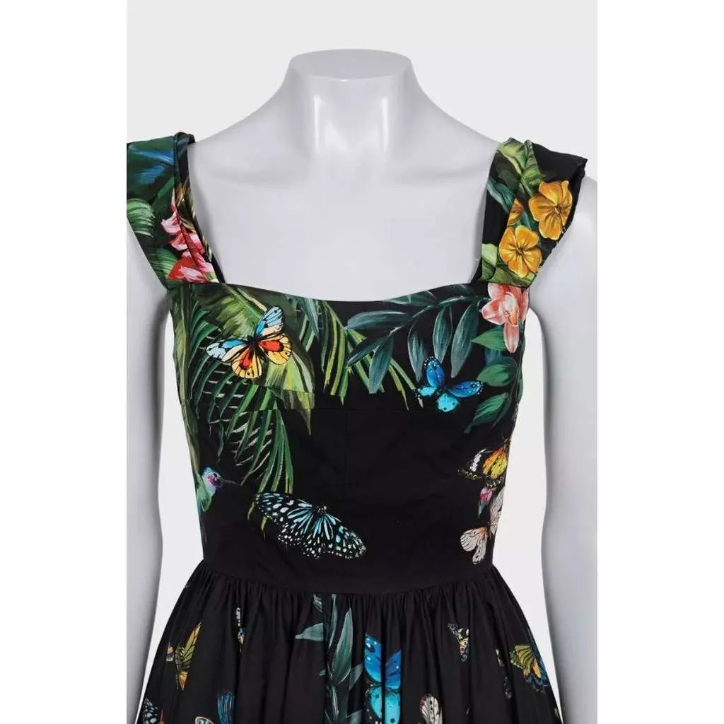 Dolce & Gabbana Bright Print Mini Dress Black Cotton Very good - Model View