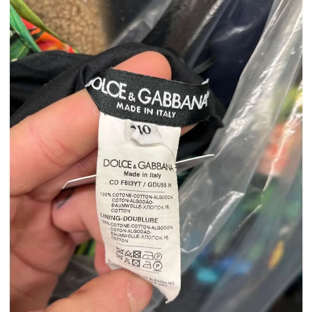 Dolce & Gabbana Bright Print Mini Dress Black Cotton Very good - Box View