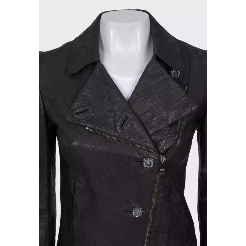 Dolce & Gabbana Jacket Black Leather Very good - Model View