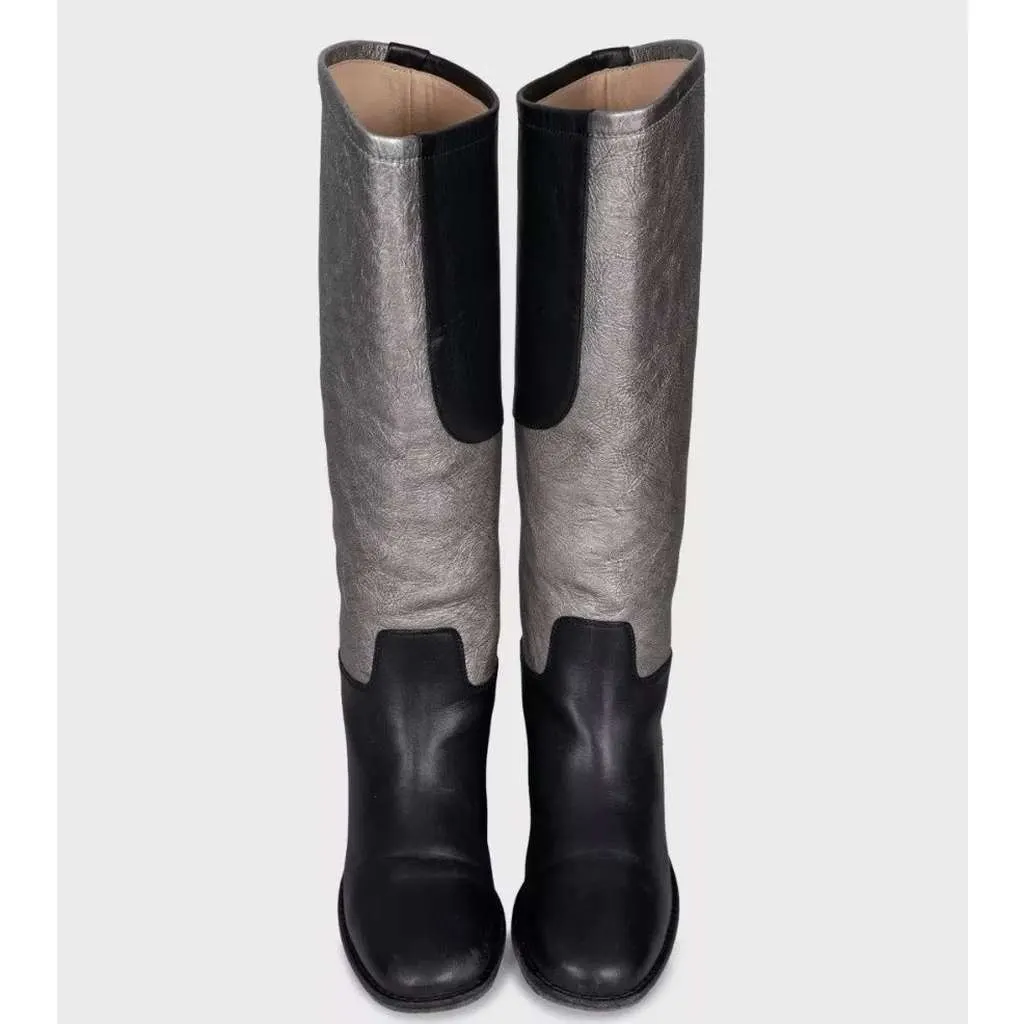 Chanel Ankle Boots Black Leather Very good - Back View
