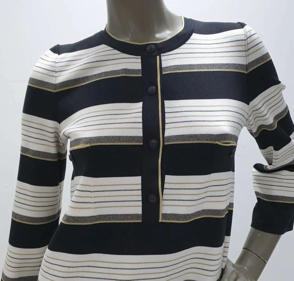 Chanel Striped Tunic dress Casual Dress Black Silk Very good - Back View