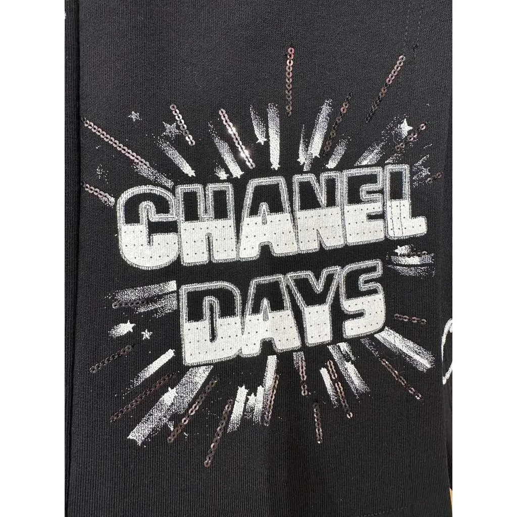 Chanel 2021 Logo Symbols Skirt Black Cotton Very good - Model View