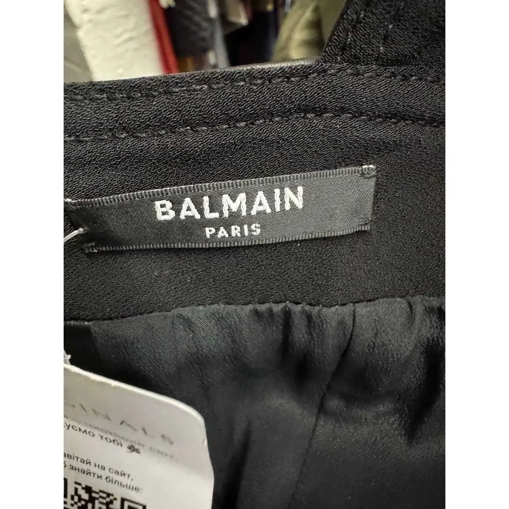 Balmain Lambskin Mini Dress Black Leather Very good - Box View