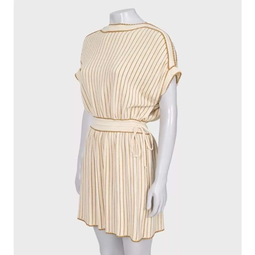 Gucci Stripe Dress Beige Cotton Very good - Back View
