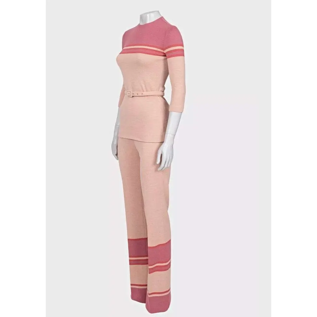 Miu Miu Striped Suit Set Pink Cotton Very good - Back View