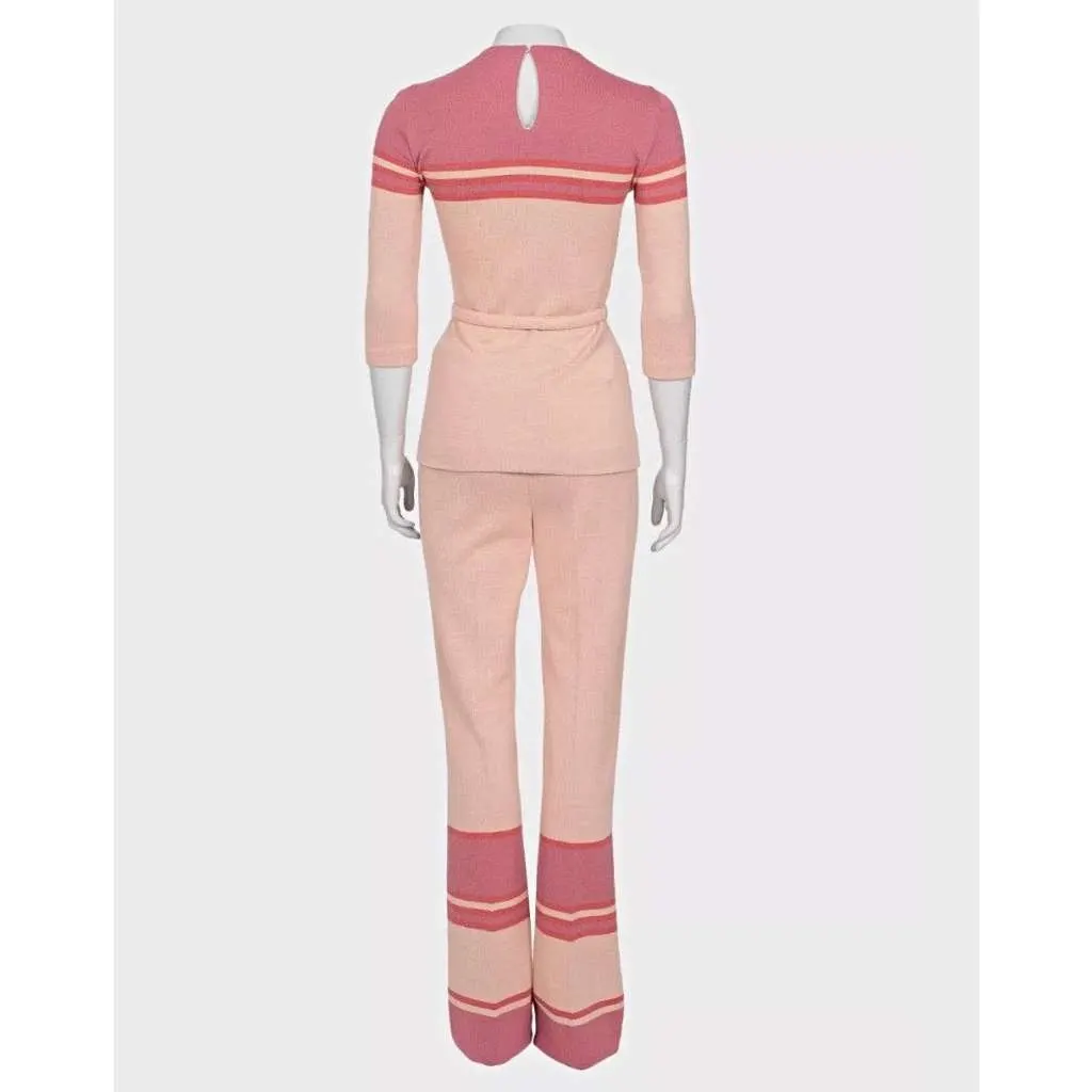 Miu Miu Striped Suit Set Pink Cotton Very good - Inside View
