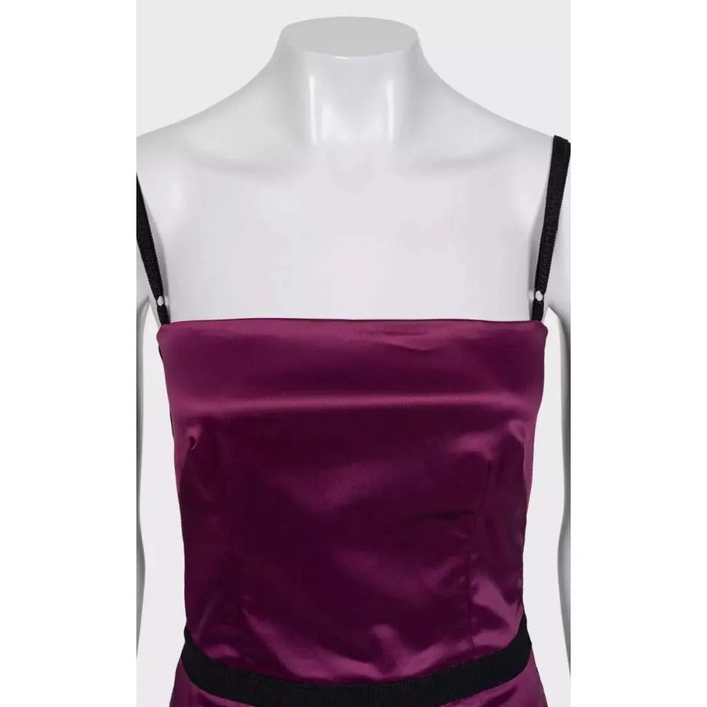 Dolce & Gabbana Sleeveless Dress Sz.40fr Purple Satin Very good - Back View