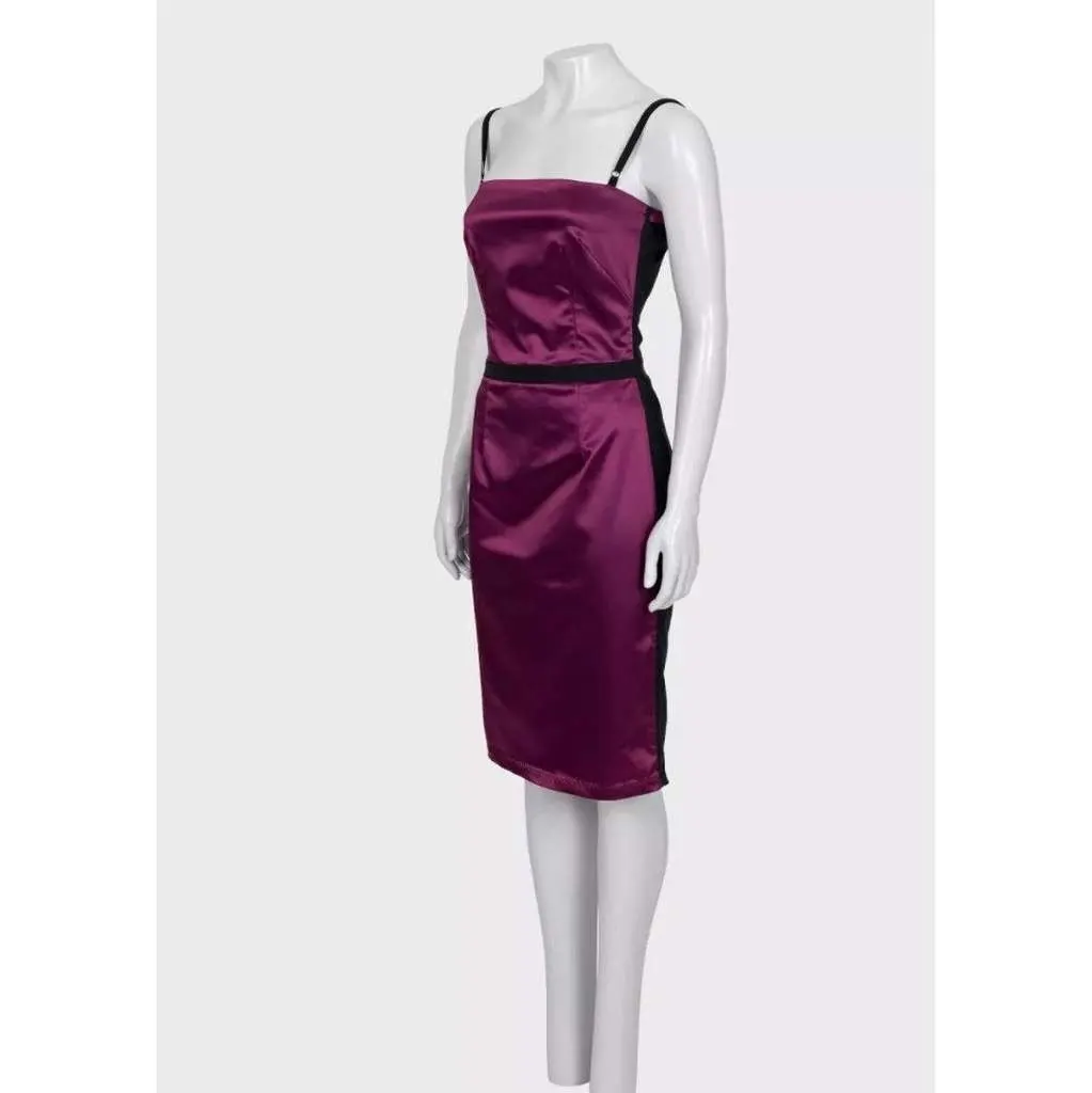 Dolce & Gabbana Sleeveless Dress Sz.40fr Purple Satin Very good - Model View