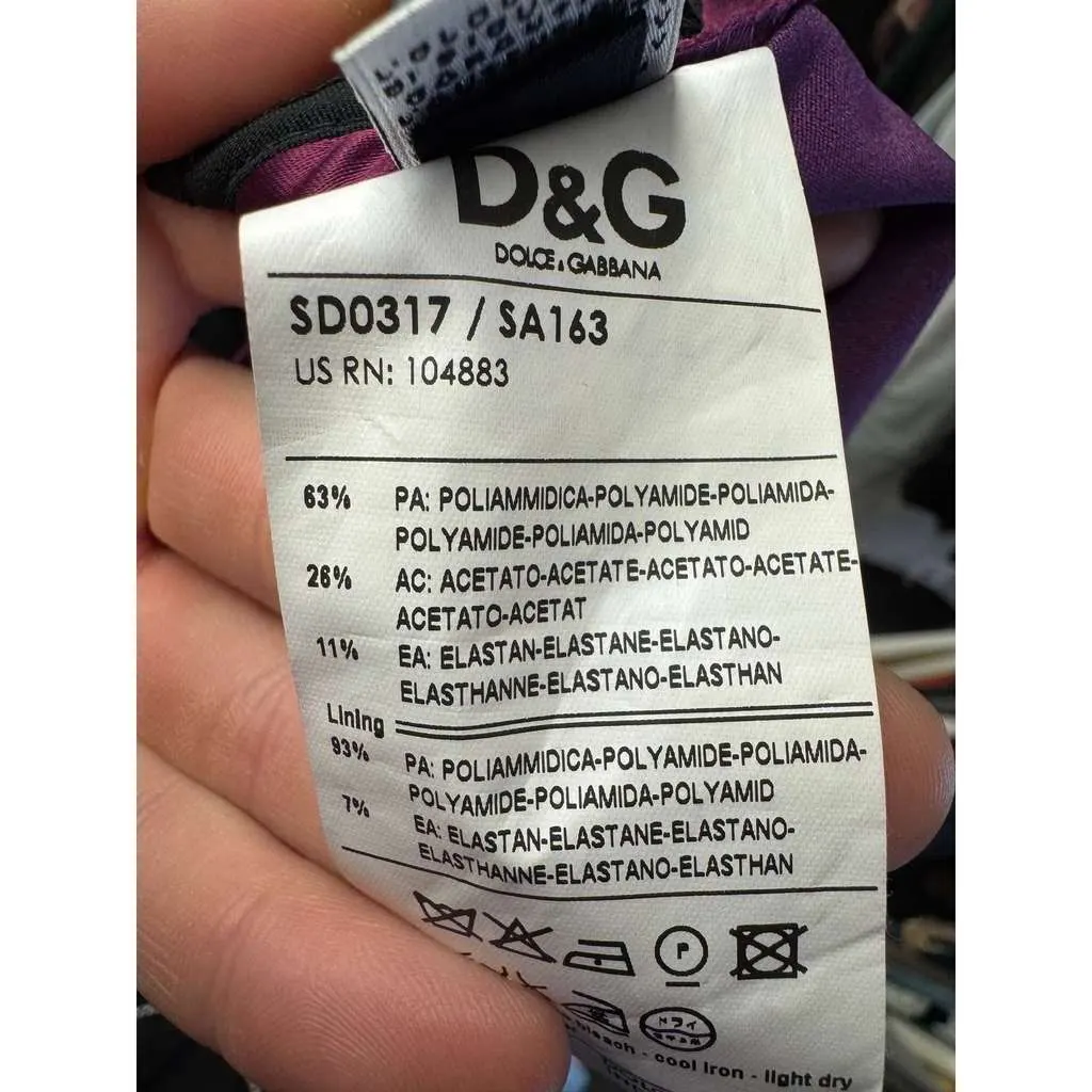 Dolce & Gabbana Sleeveless Dress Sz.40fr Purple Satin Very good - Box View
