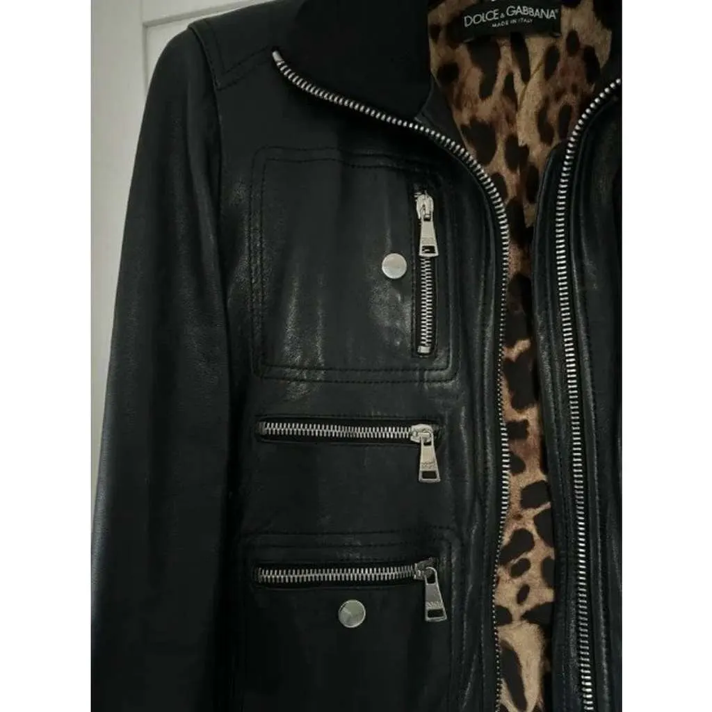 Dolce & Gabbana Jacket Black Leather Very good - Box View
