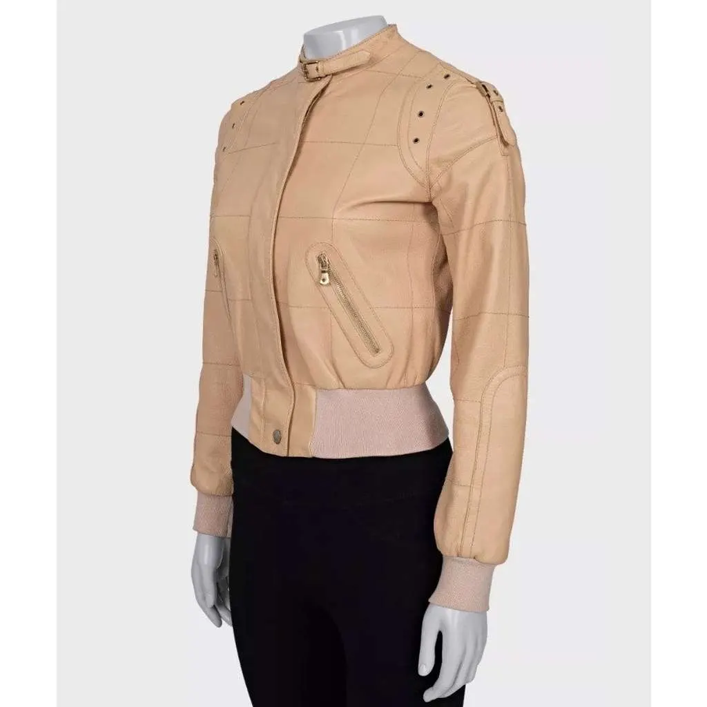 Dolce & Gabbana Jacket Size Pre =owned Beige Leather Very good - Back View