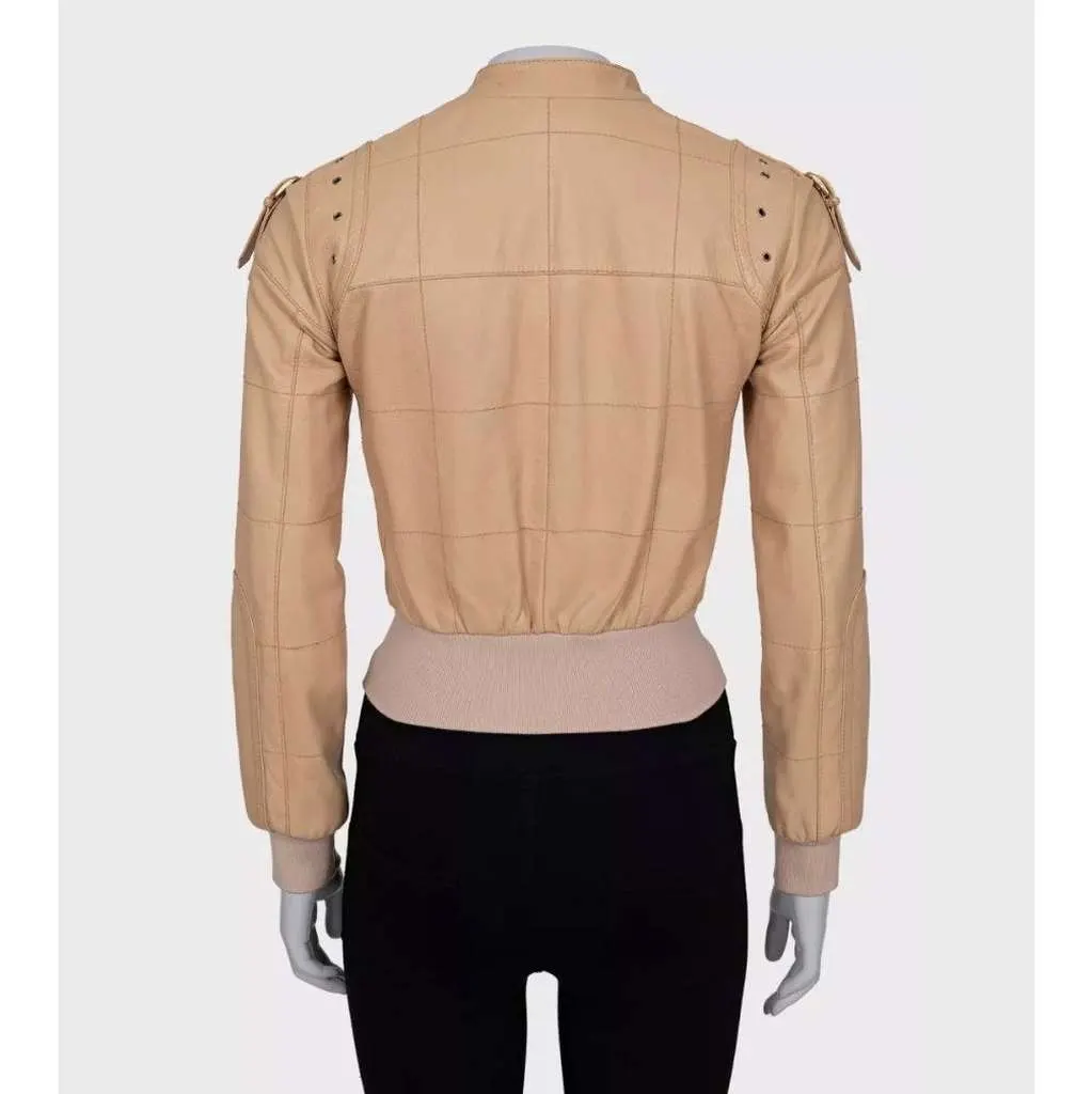 Dolce & Gabbana Jacket Size Pre =owned Beige Leather Very good - Inside View