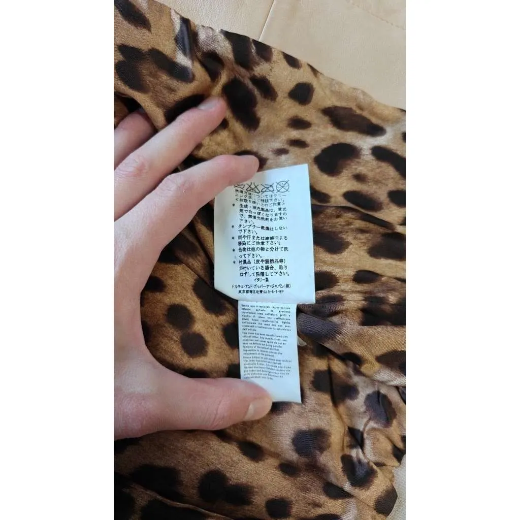 Dolce & Gabbana Jacket Size Pre =owned Beige Leather Very good - Box View